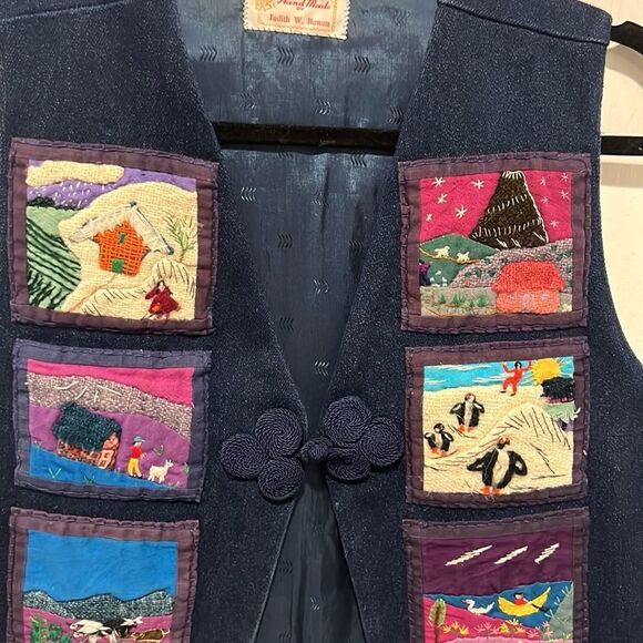 Handmade denim patch work vest size small - Picture 3 of 8